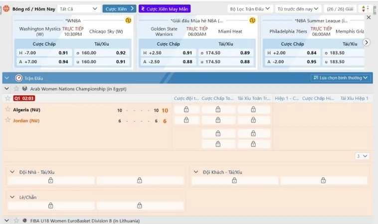 Tìm Hiểu Cá Cược Bóng Rổ Vin68 Kịch Tính Từng Giây 2 Bảng tỷ lệ kèo cá cược Bóng Rổ Vin68