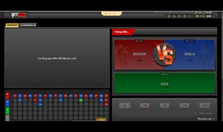 Giao diện Đá Gà WS168 Tại Vin68 thiết kế chuyên nghiệp