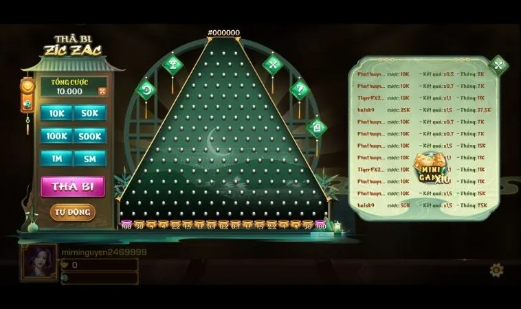 Giao diện chơi game nhanh ZicZac Tại Vin68