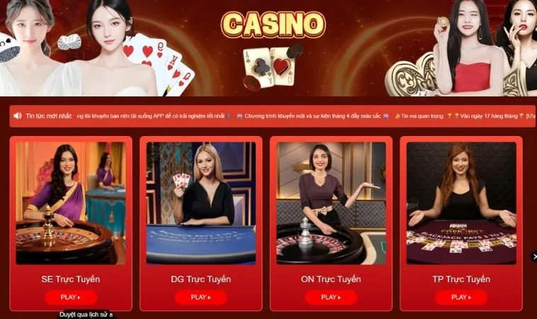 Sảnh Casino Online Vin68 quy tụ dàn dealer xinh đẹp