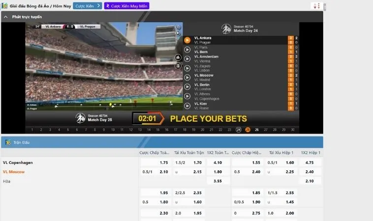 Tìm Hiểu Cá Cược Thể Thao Ảo Vin68 Kiếm Tiền Triệu Chỉ Sau 5 Phút 2 Giao diện cá cược thể thao ảo Vin68