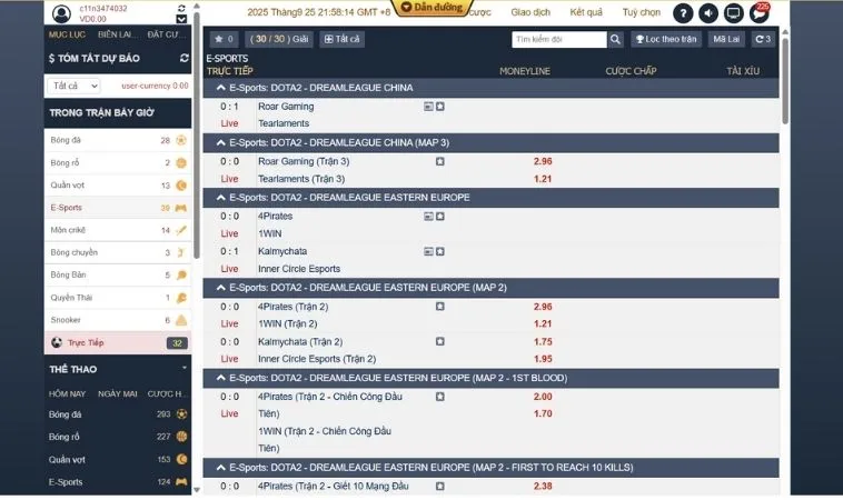 Hướng Dẫn Cách Chơi Thể Thao Điện Tử Tại Vin68 Thắng Lớn Mỗi Ngày 2 Bảng kèo cá cược Thể Thao Điện Tử Tại Vin68